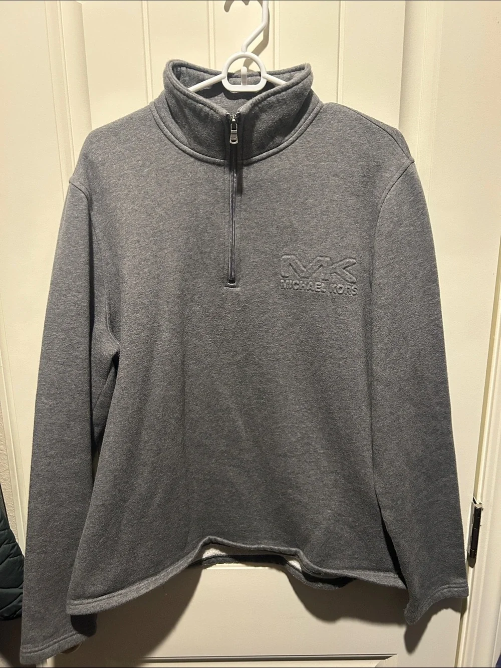 Michael Kors Women's Charcoal Gray Half-Zip Cowl Sweater
